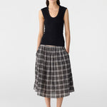 Bassike Essential Scoop Tank in Black - detail view