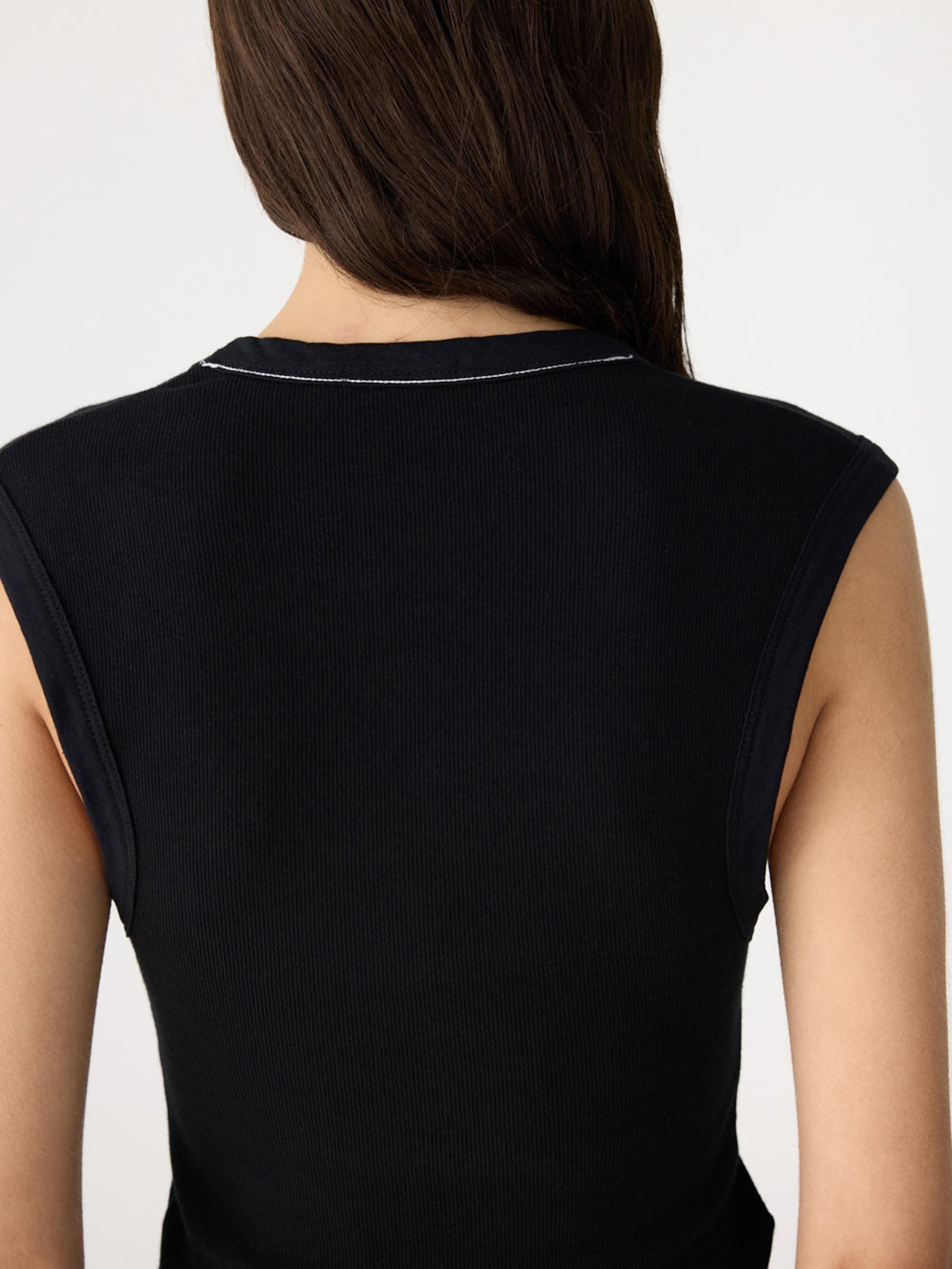 Bassike Essential Scoop Tank in Black - outfit inspiration