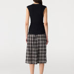Bassike Essential Scoop Tank in Black - close up