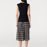 Bassike Essential Scoop Tank in Black - close up