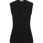 Bassike Essential Scoop Tank in Black
