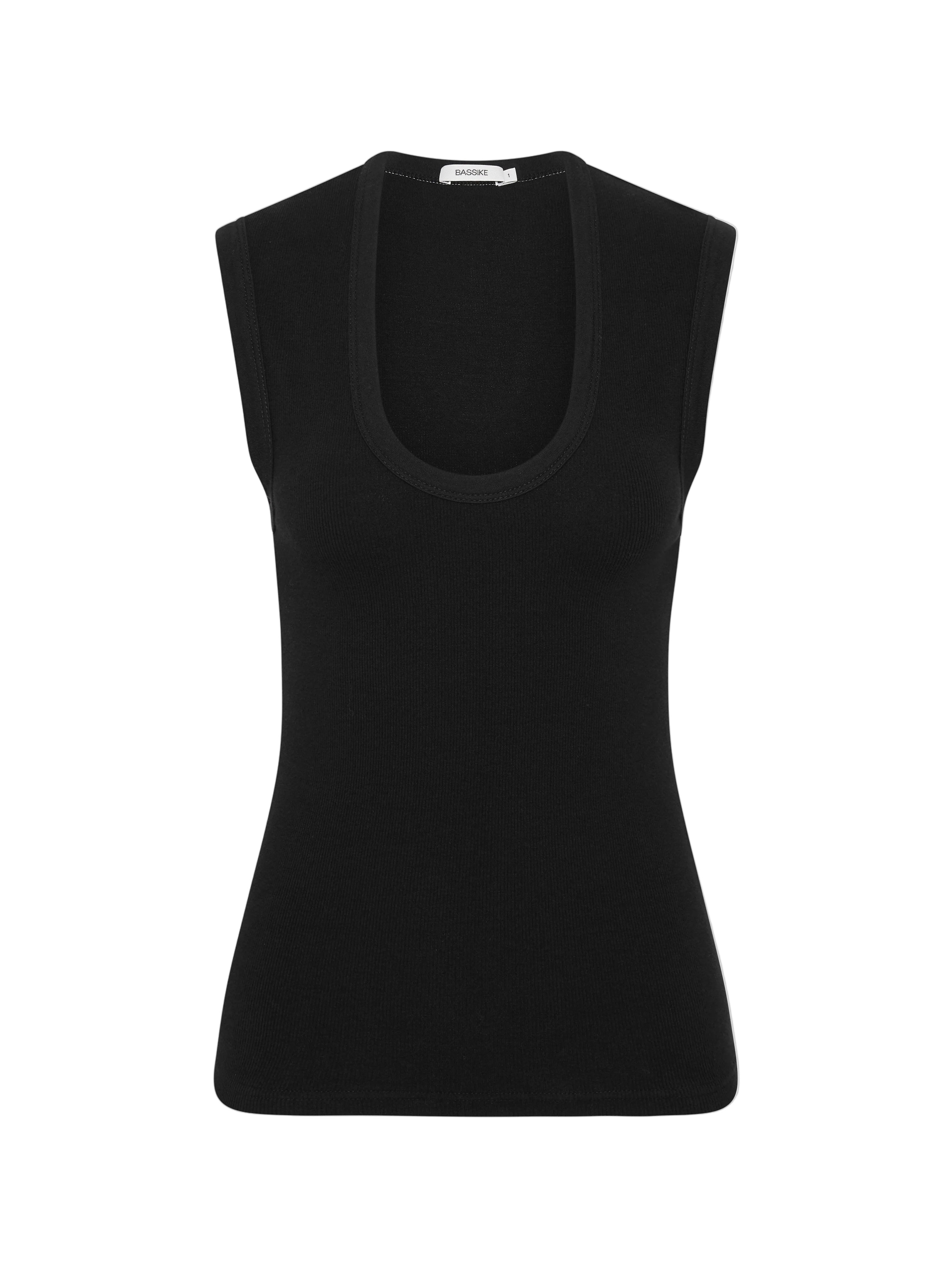 Bassike Essential Scoop Tank in Black