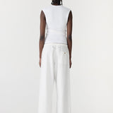 Bassike Essential Scoop Tank in White - outfit inspiration
