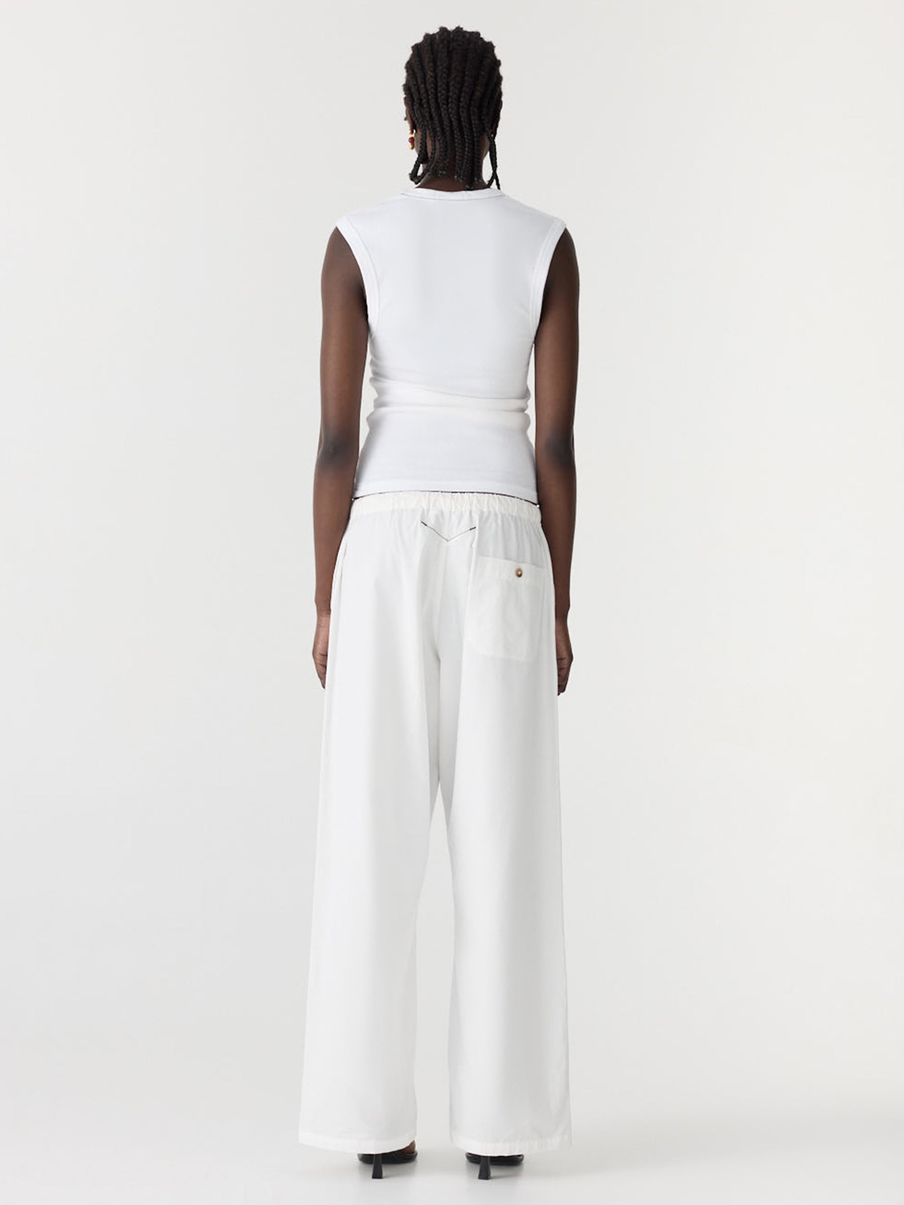 Bassike Essential Scoop Tank in White - outfit inspiration