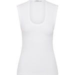 Bassike Essential Scoop Tank in White
