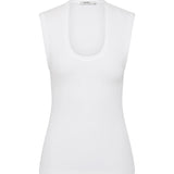 Bassike Essential Scoop Tank in White