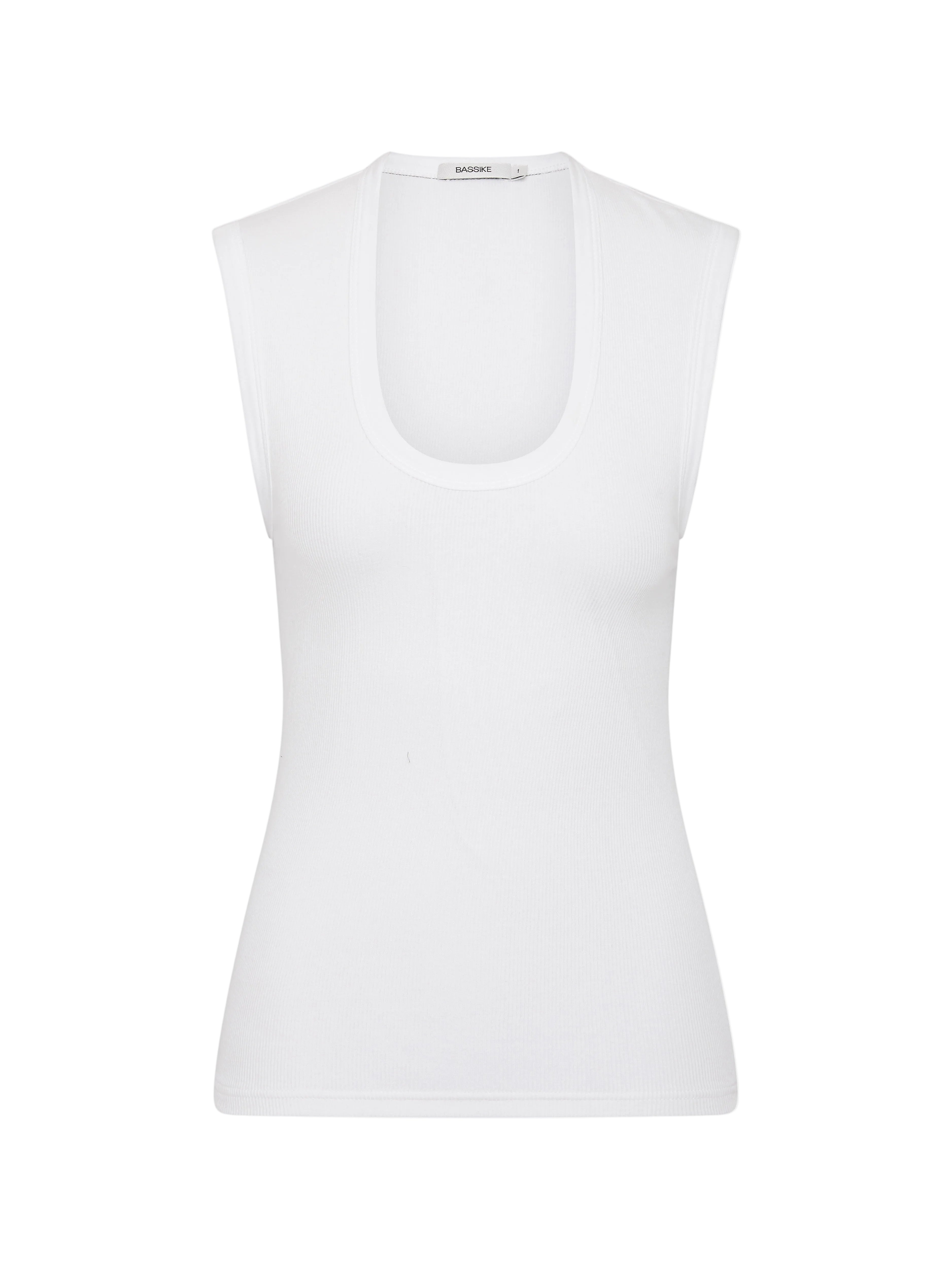 Bassike Essential Scoop Tank in White