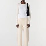 Bassike Fleece Barrel Leg Trackpant in Ecru