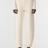 Bassike Fleece Barrel Leg Trackpant in Ecru