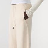 Bassike Fleece Barrel Leg Trackpant in Ecru
