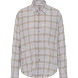 Bassike Light Check Boxy Shirt in Blue Check