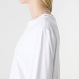 Bassike Boxy Wide Sleeve T-Shirt in White
