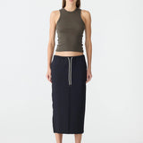 Bassike Stretch Twill Minimal Skirt in Black