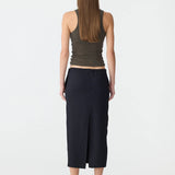 Bassike Stretch Twill Minimal Skirt in Black