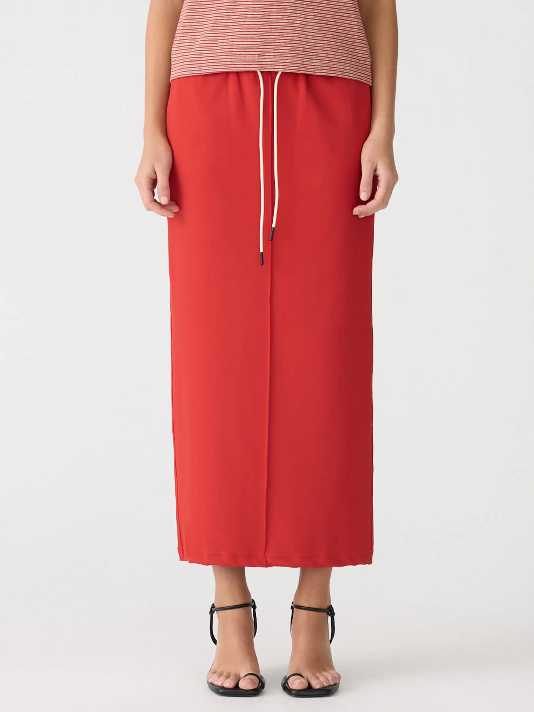 Bassike Stretch Twill Minimal Skirt Tomato