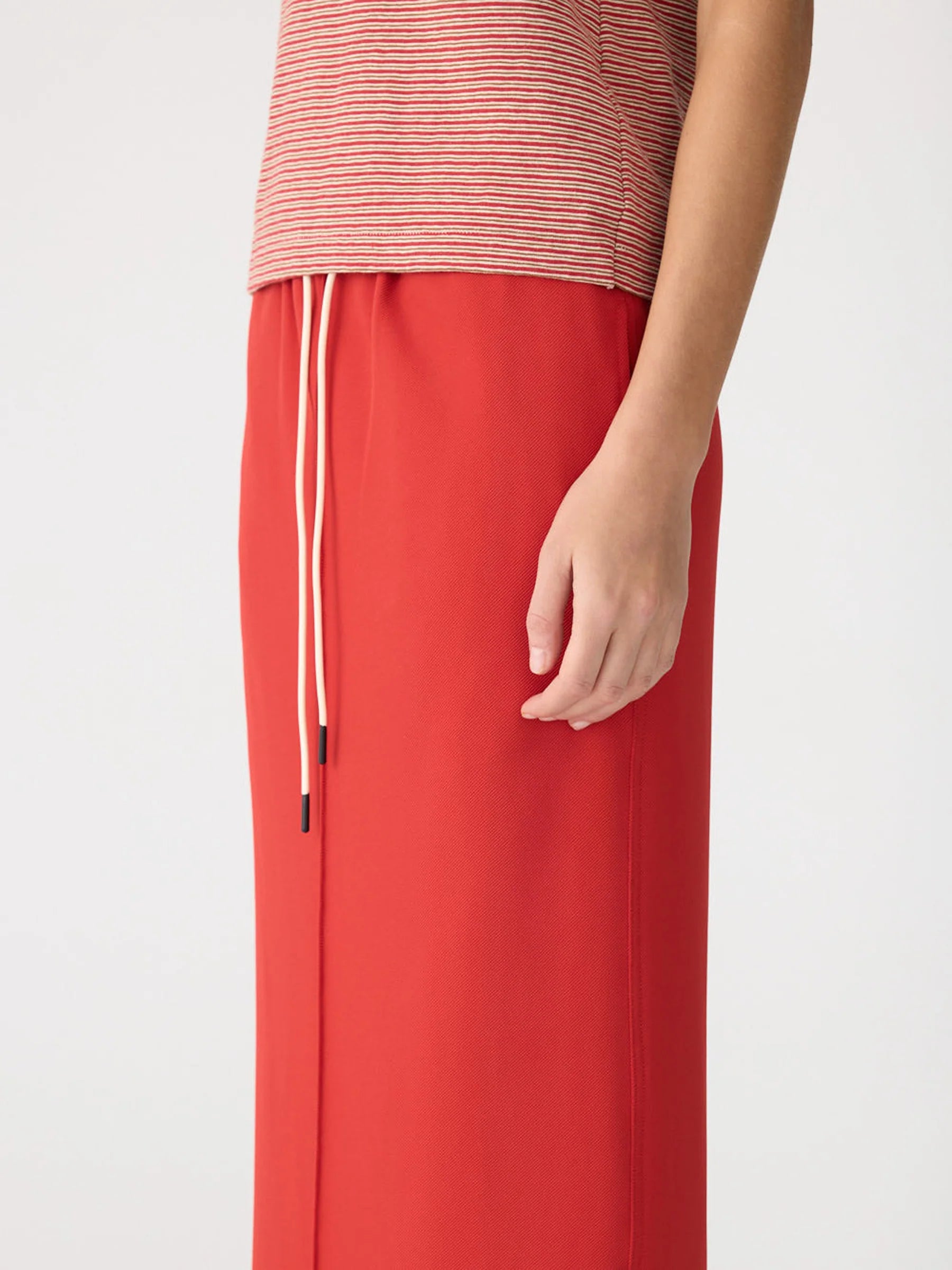 Bassike Stretch Twill Minimal Skirt Tomato