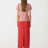 Bassike Stretch Twill Minimal Skirt Tomato