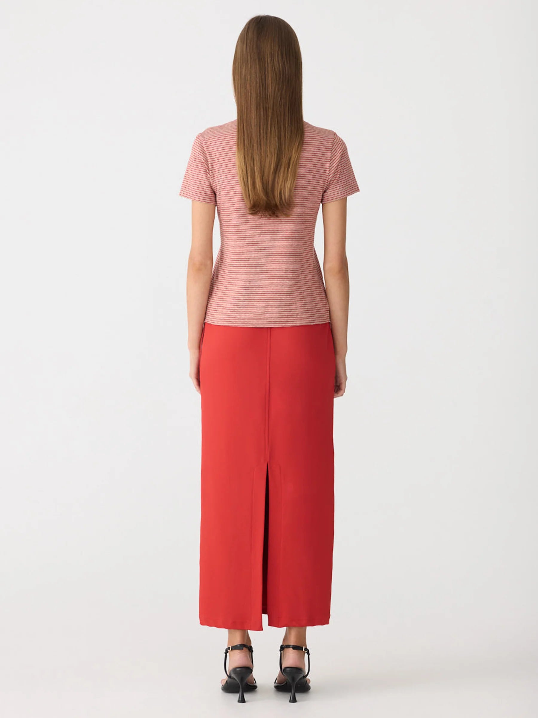 Bassike Stretch Twill Minimal Skirt Tomato