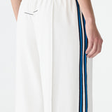 Bassike Double Stripe Wide Leg Pant in White and Cobalt and Ink