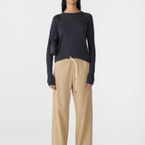 Bassike Pull On Minimal Pant in Tan