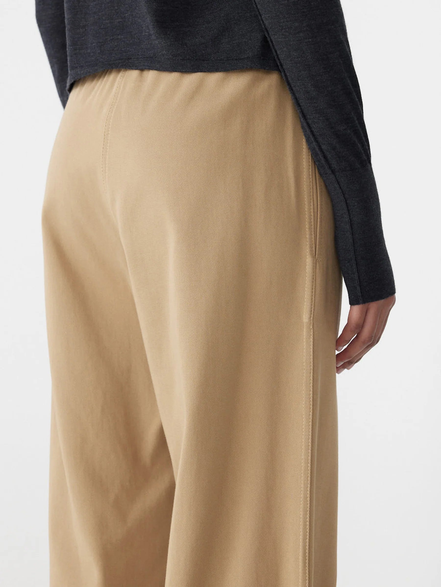Bassike Pull On Minimal Pant in Tan