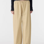 Bassike Drawstring Detail Pull On Pant in Tan