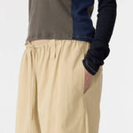 Bassike Drawstring Detail Pull On Pant in Tan