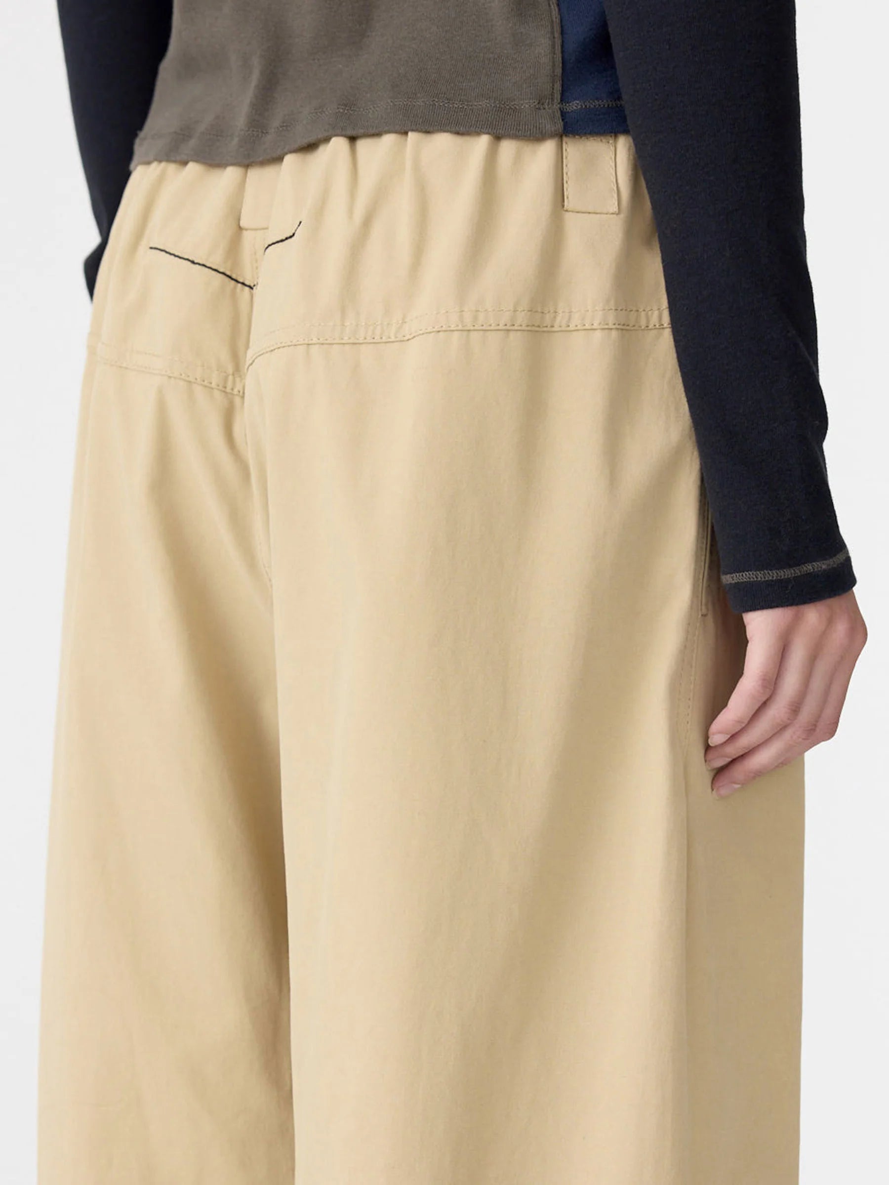 Bassike Drawstring Detail Pull On Pant in Tan