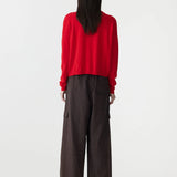 Bassike Crushed Cotton Layered Pant in Chocolate Brown