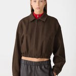 Bassike Double Twill Utility Jacket in Dark Brown