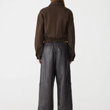 Bassike Double Twill Utility Jacket in Dark Brown