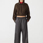 Bassike Double Twill Utility Jacket in Dark Brown
