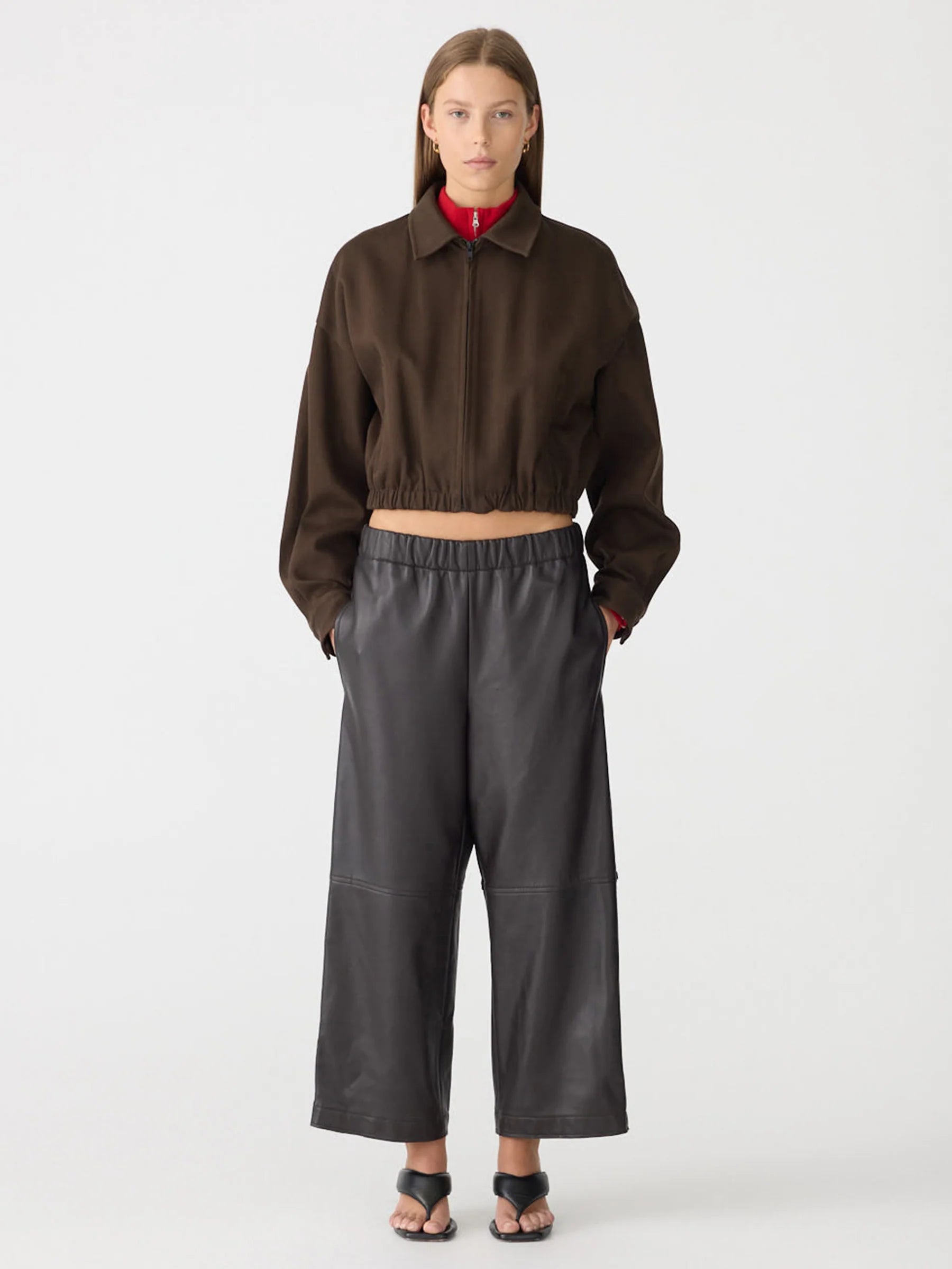 Bassike Double Twill Utility Jacket in Dark Brown