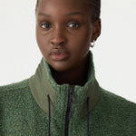 Bassike Textured Wool Popover Vest in Dark Green - close up