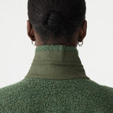 Bassike Textured Wool Popover Vest in Dark Green - close up
