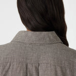 Bassike Mini Houndstooth Crop Shirt in Black and Natural