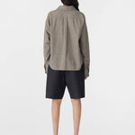 Bassike Mini Houndstooth Crop Shirt in Black and Natural