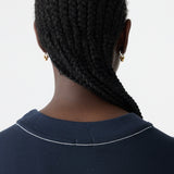 Bassike Sleeve Cut Off Tank Dress in Blue Ink