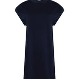 Bassike Sleeve Cut Off Tank Dress in Blue Ink