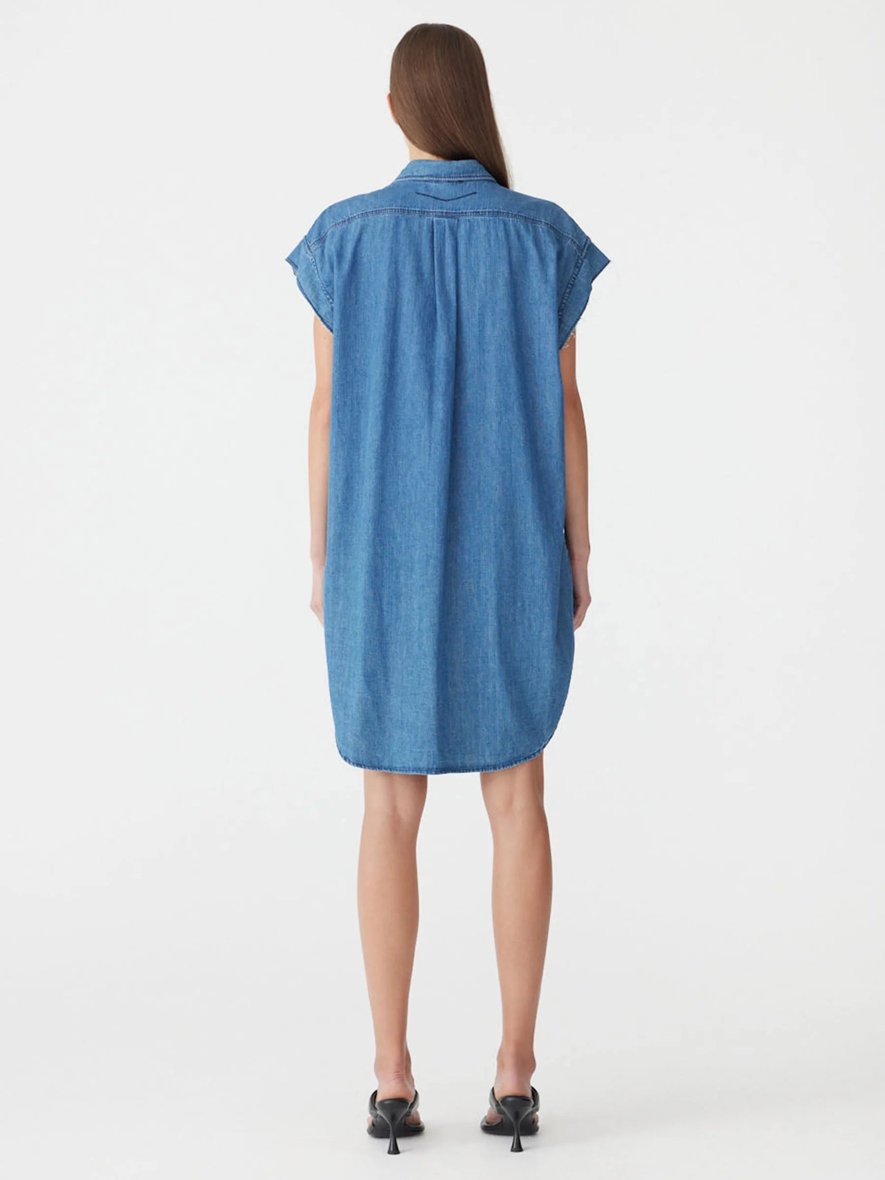 bassike denim dress The perfect every day dress the sleeveless button up shirt dress from @bassike made in lightweight japanese denim, featuring raw sleeve hem and side entry pockets. , #bassike #australianfashion