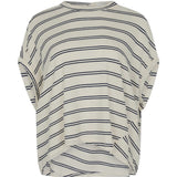 Bassike Stripe Circle T-Shirt in Navy and Undyed