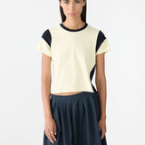 Bassike Moto Baby T-Shirt in Lemon Sorbet and Black