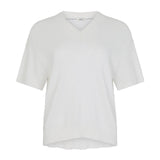 Bassike Combed Cotton V-Neck T-Shirt in Natural