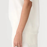 Bassike Combed Cotton V-Neck T-Shirt in Natural