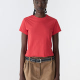 Bassike Raw Edge Baby T-Shirt in Bright Red
