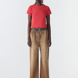 Bassike Raw Edge Baby T-Shirt in Bright Red