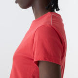 Bassike Raw Edge Baby T-Shirt in Bright Red