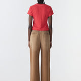 Bassike Raw Edge Baby T-Shirt in Bright Red