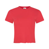 Bassike Raw Edge Baby T-Shirt in Bright Red