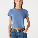 Bassike Raw Edge Baby T-Shirt in Vintage Blue